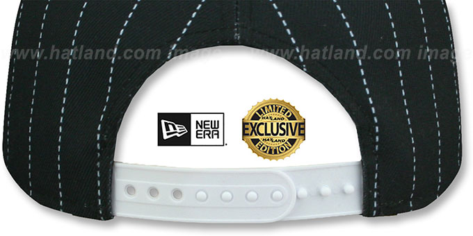 New York Yankees TEAM-BASIC PINSTRIPE SNAPBACK Black-White Hat