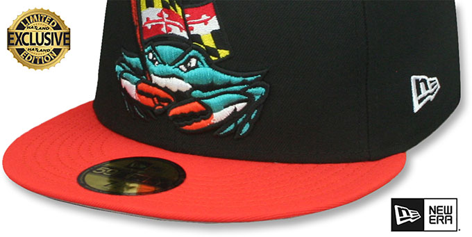 Chesapeake Baysox MILB ALTERNATE Black-Orange Fitted Hat