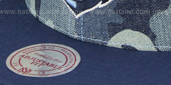 Grizzlies DENIM-CAMO SNAPBACK Blue Hat by Mitchell and Ness display picture 3