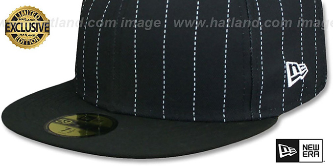 New Era 59FIFTY-BLANK PINSTRIPE Black-White Fitted Hat