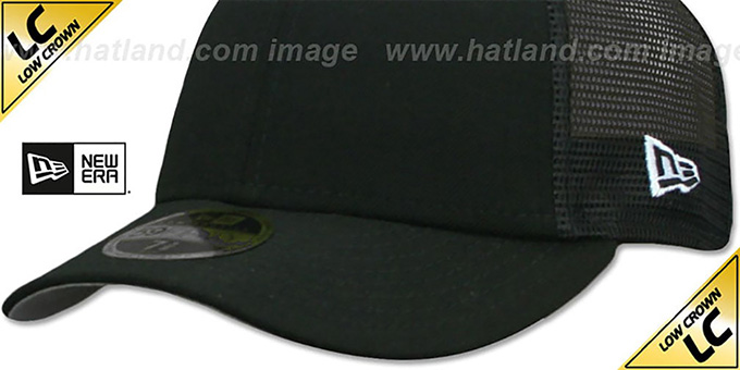 New Era LOW-CROWN MESH-BACK 59FIFTY-BLANK Black-Black Fitted Hat