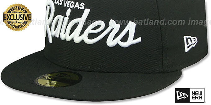 Las Vegas Raiders NFL TEAM-SCRIPT Black Fitted Hat