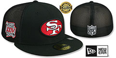 San Francisco 49ers SB XXIV MESH-BACK SIDE-PATCH Black-Black 