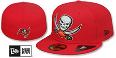 Tampa Bay Buccaneers NFL SKULL-N-SWORDS TEAM-BASIC Red Fitted Hat