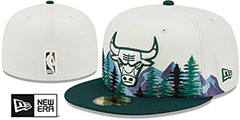 Chicago Bulls EVERGREEN White Green Fitted Hat by New Era