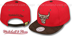 Chicago Bulls TC-BROWN SUEDE STRAPBACK Hat Mitchell and Ness display picture 1
