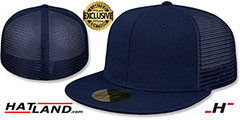 Hatland MESH-BACK HYBRID E5-BLANK Navy-Navy Fitted Hat display picture 2