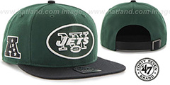 New York Jets SUPER-SHOT STRAPBACK Green-Black Hat by Twins 47 Br