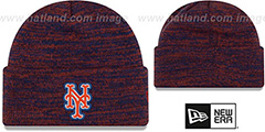 New York Mets BEVEL Royal-Orange Knit Beanie Hat by New Era