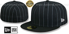 New Era 59FIFTY-BLANK PINSTRIPE Black-White Fitted Hat
