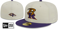 Baltimore Ravens NFL LIGATURE White-Purple Fitted Hat display picture 2