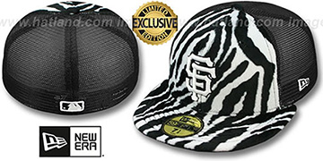 San Francisco SF Giants ZEBRA ANIMAL-FUR MESH-BACK Fitted Hat