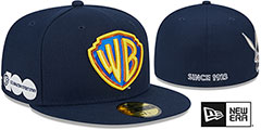 Warner Brothers 100TH RETRO SHIELD Navy Fitted Hat