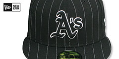 New Era 59Fifty Fitted Cap - Oakland Athletics Black On Black MLB Hat, Size 7 3/8 - View #2