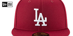 Los Angeles Dodgers TEAM-BASIC Burgundy-White Fitted Hat display picture 2